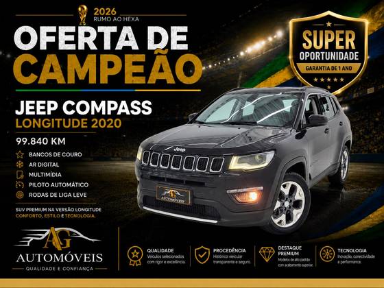JEEP COMPASS 2.0 16V FLEX LONGITUDE AUTOMÁTICO JEEP COMPASS 2.0 16V FLEX LONGITUDE AUTOMÁTICO